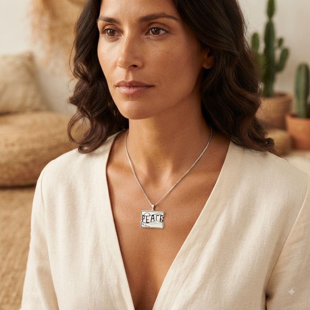 Premium Pendant Art Necklace | Desert Peace Landscape