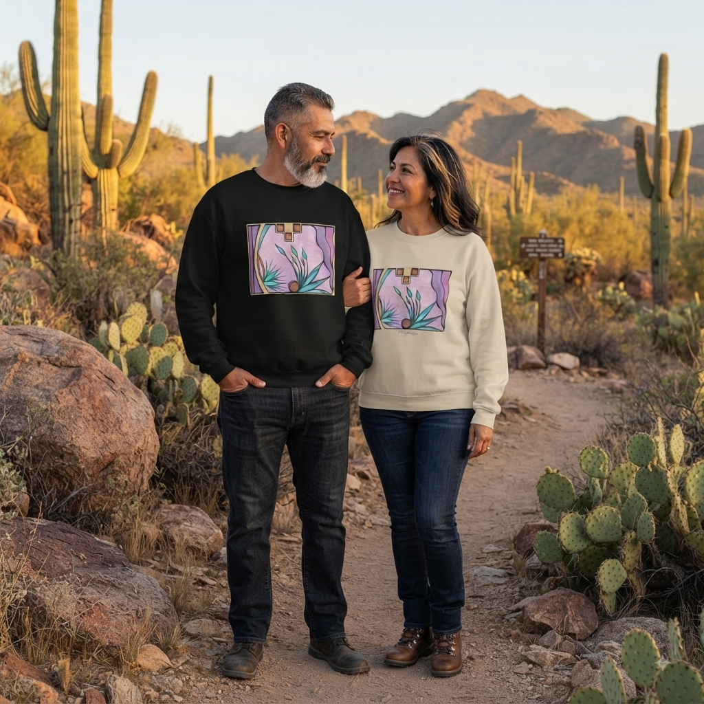 Premium Pullover Sweatshirt Wearable Art | Deep Purple Visions