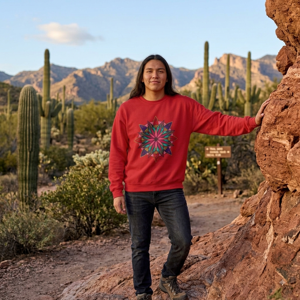Premium Pullover Sweatshirt Wearable Art | Moving Mandala
