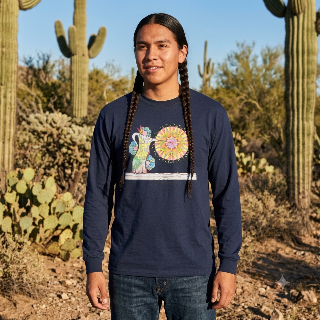Premium Long Sleeve T-Shirt Wearable Art | Pow Wow Drum