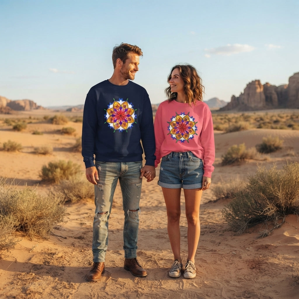 Premium Pullover Sweatshirt Wearable Art | Snow Mandala