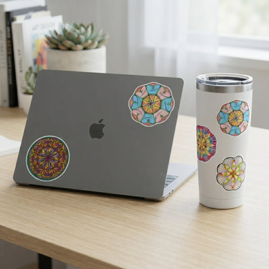 Custom Holographic & Matte Vinyl Sticker Sheets | Mandala Collection 2
