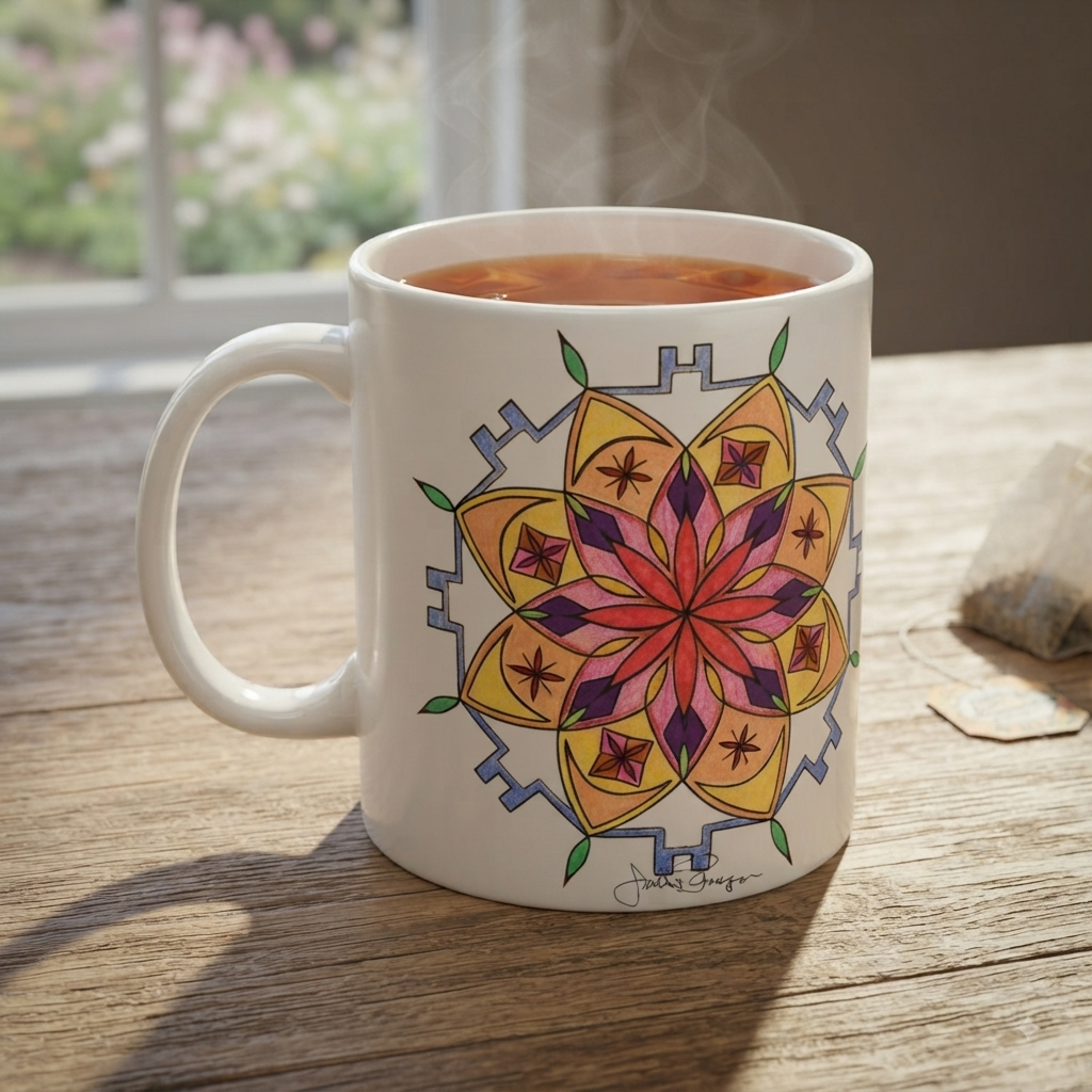 Premium Ceramic Art Mug (11oz/15oz) | Snow Mandala