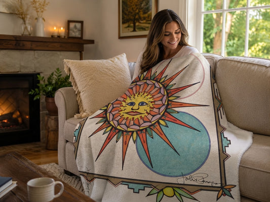 Sherpa Premium Fleece Art Blanket | Sun Face