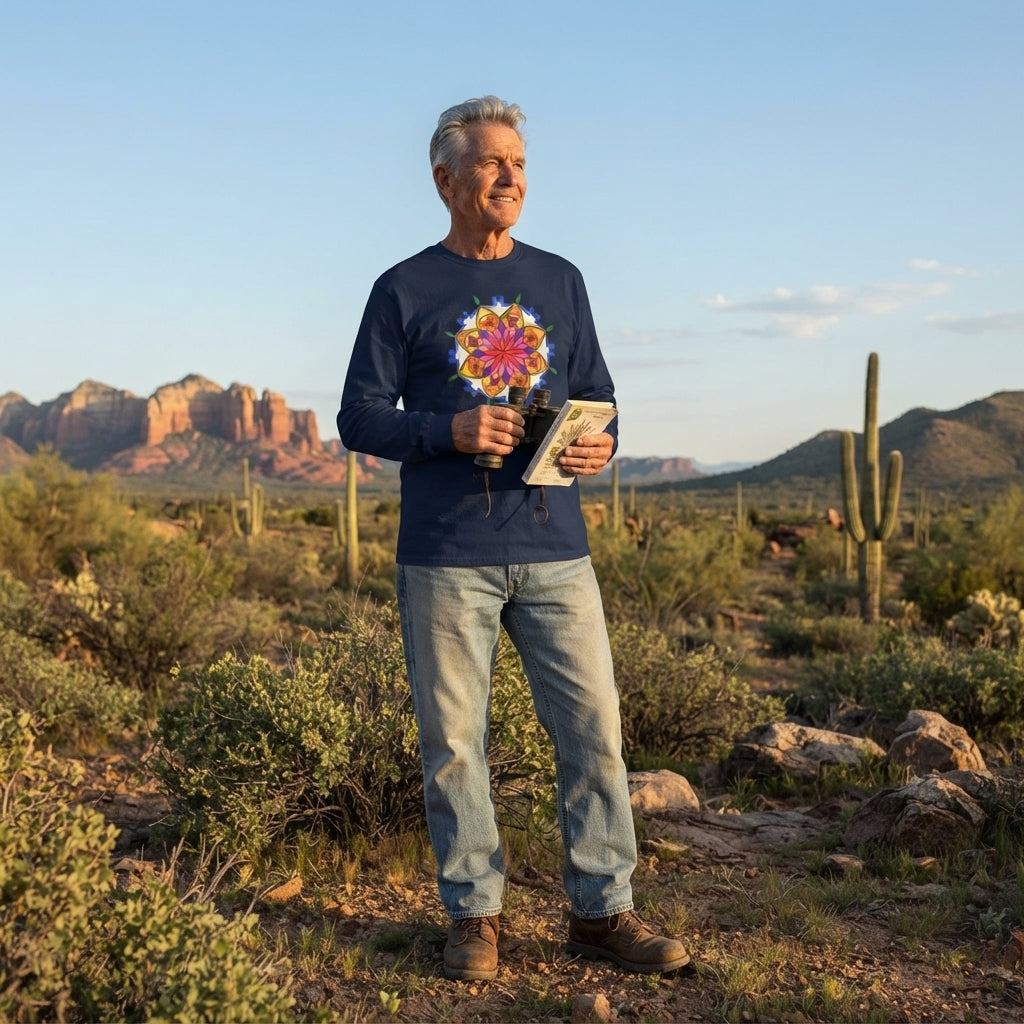 Premium Long Sleeve T-Shirt Wearable Art | Snow Mandala