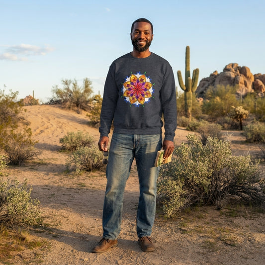 Premium Pullover Sweatshirt Wearable Art | Snow Mandala