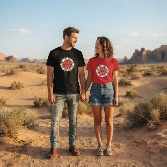 Premium Short Sleeve T-Shirt Wearable Art | Snow Mandala