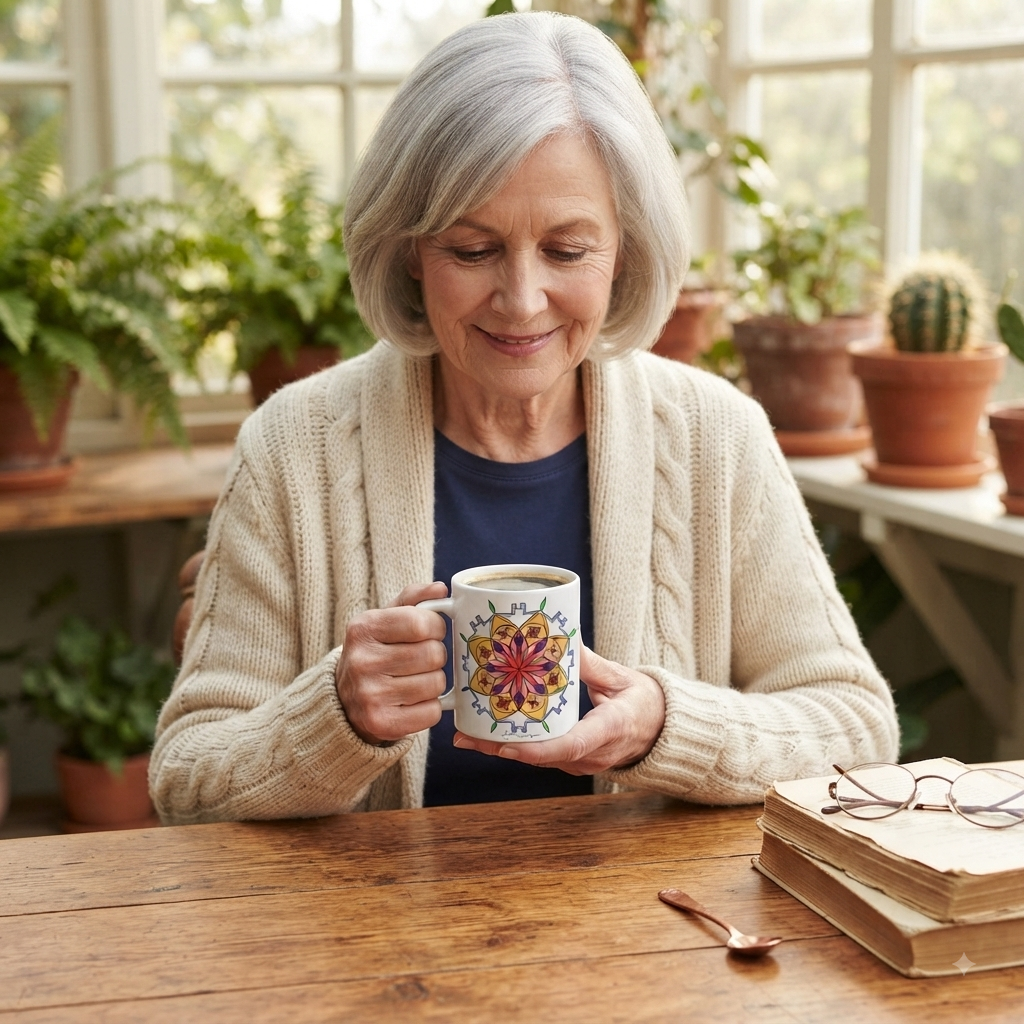 Premium Ceramic Art Mug (11oz/15oz) | Snow Mandala