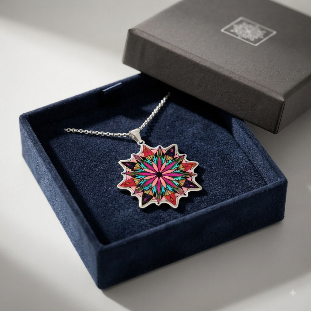 Premium Pendant Art Necklace | Moving Mandala