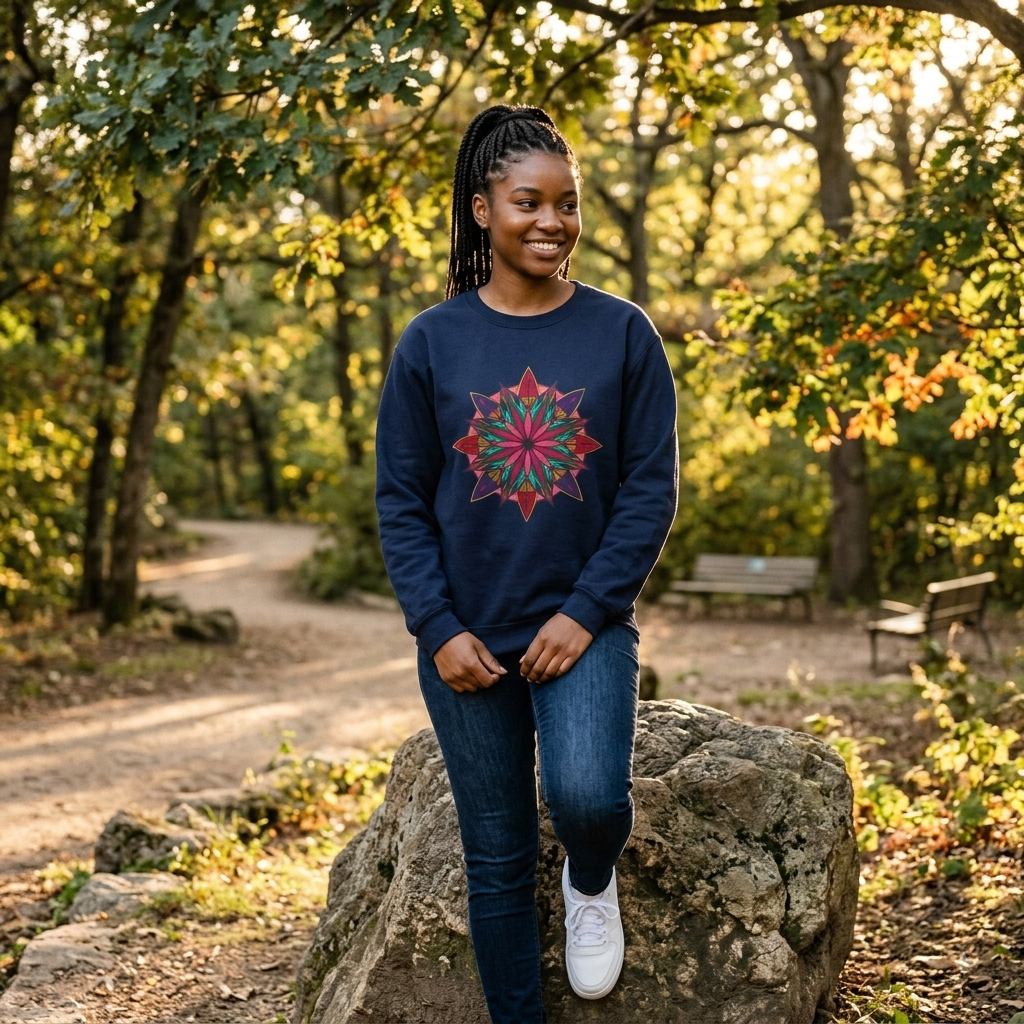 Premium Pullover Sweatshirt Wearable Art | Moving Mandala
