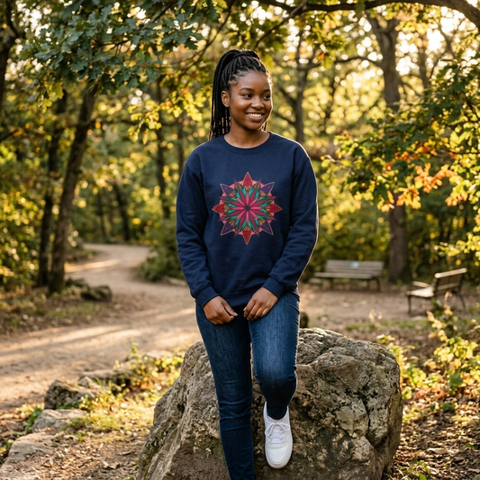 Premium Pullover Sweatshirt Wearable Art | Moving Mandala