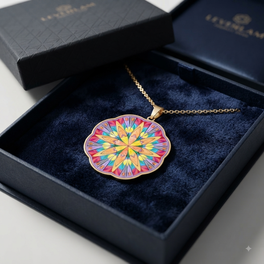 Premium Art Pendant Necklace | Connected By A Thread Mandala
