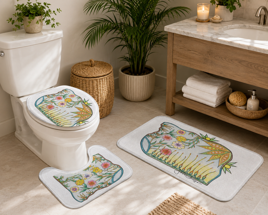 Feel the Breeze - 3-Piece Art Bathroom Set