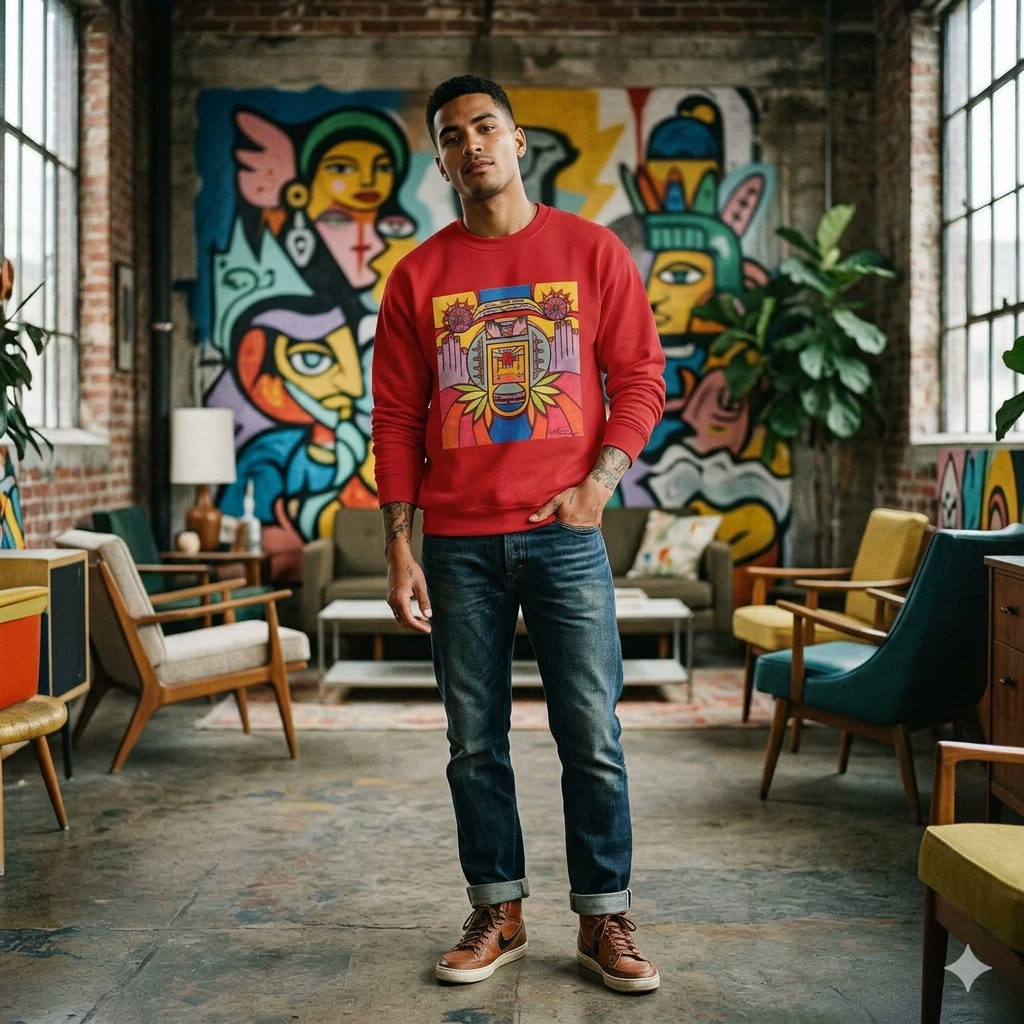 Premium Pullover Sweatshirt Wearable Art | Hands